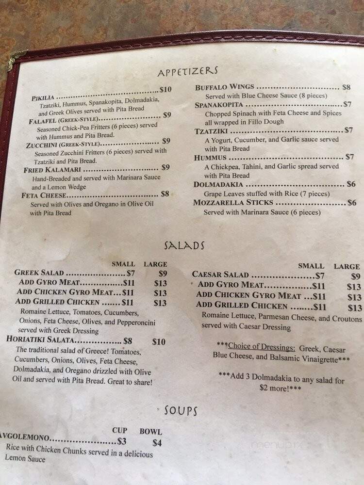 Tony's Gyro & Grill - Wappingers Falls, NY menu_pic