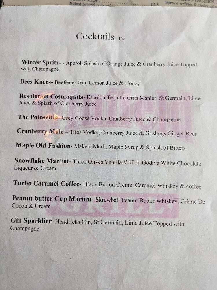 Winfield Grill - Rochester, NY menu_pic