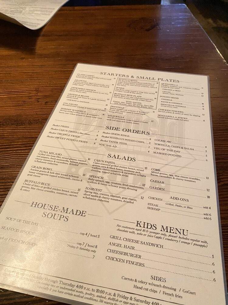Winfield Grill - Rochester, NY menu_pic