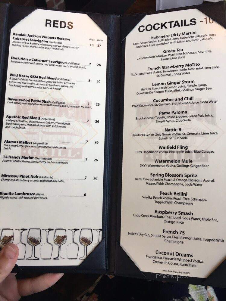 Winfield Grill - Rochester, NY menu_pic
