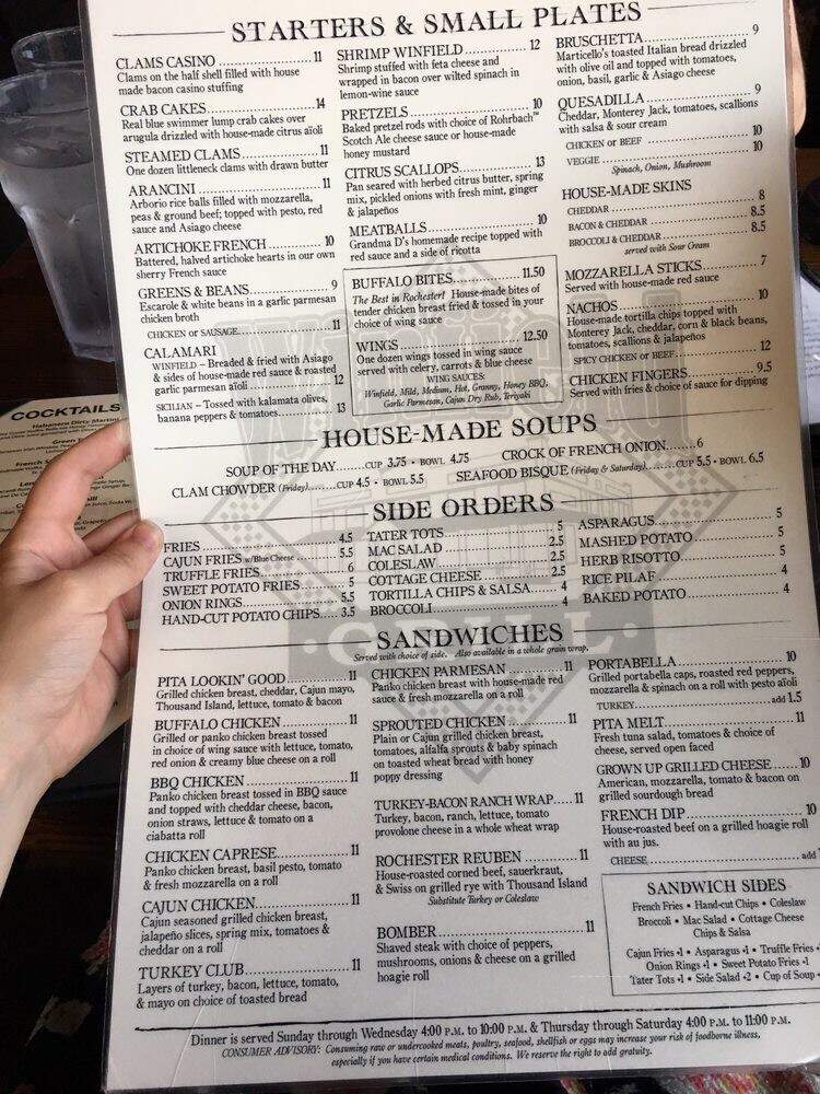 Winfield Grill - Rochester, NY menu_pic