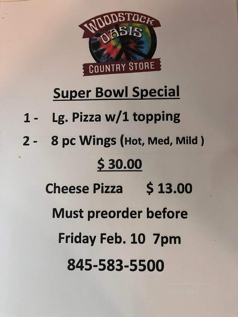 Woodstock Emporium - Bethel, NY menu_pic