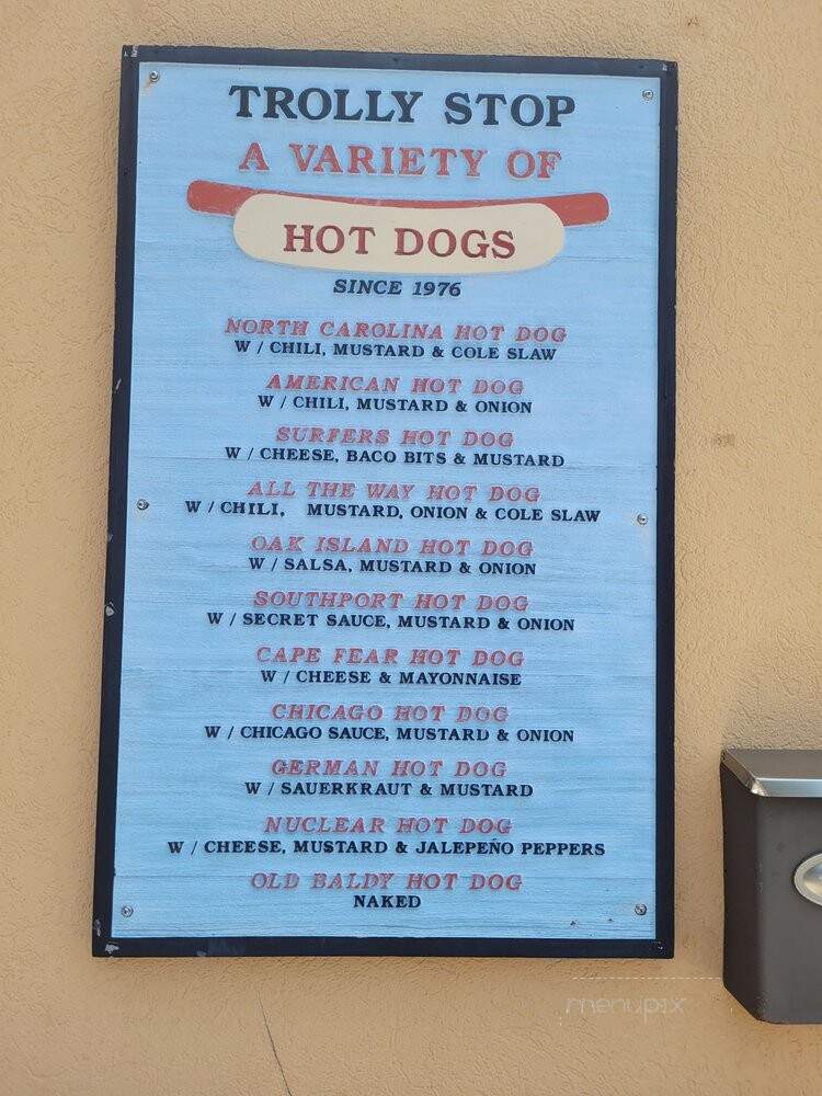 Trolley Stop - Southport, NC menu_pic