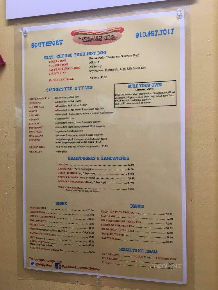 Trolley Stop - Southport, NC menu_pic