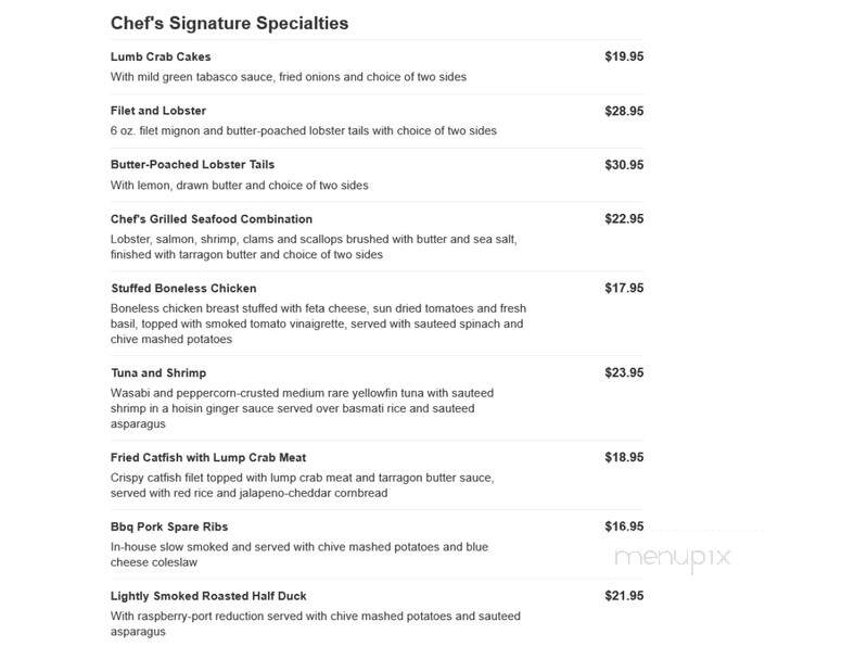 Boathouse On Lake Julian - Arden, NC menu_pic
