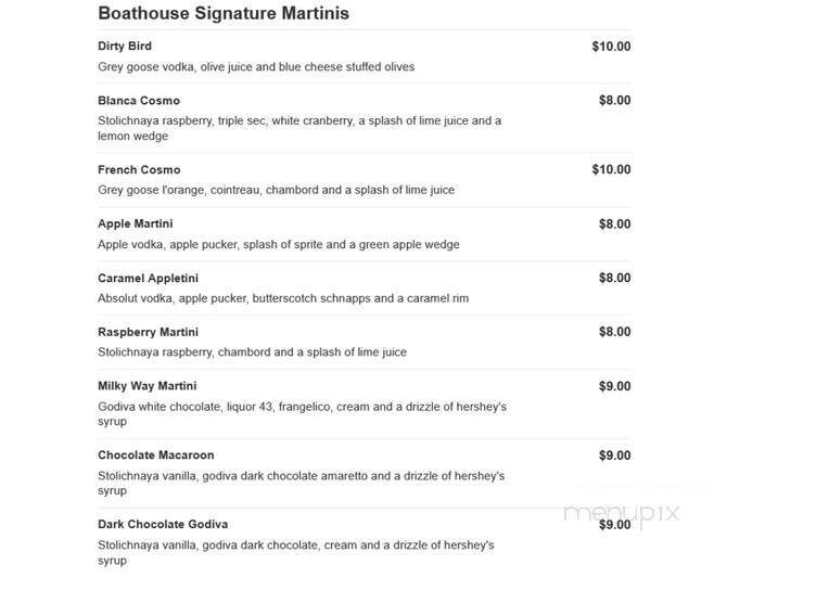 Boathouse On Lake Julian - Arden, NC menu_pic