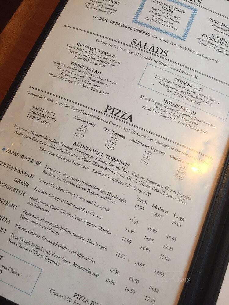 Papas Pizza - Asheville, NC menu_pic