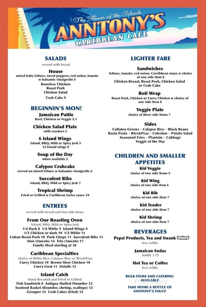 Anthony's Caribbean Cafe - Charlotte, NC menu_pic