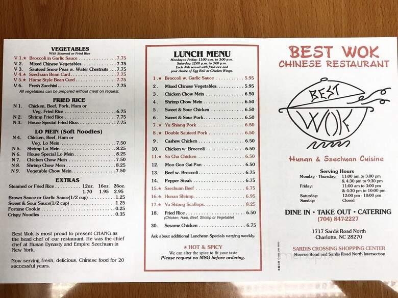 Best Wok - Charlotte, NC menu_pic
