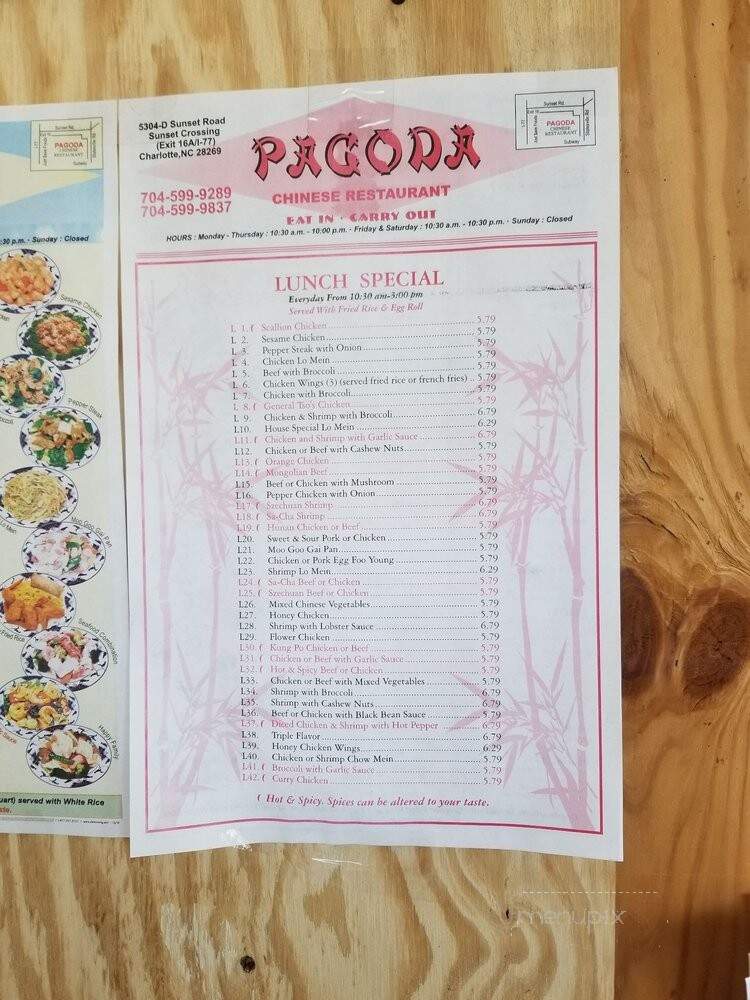 Pagoda Chinese Restaurant - Charlotte, NC menu_pic