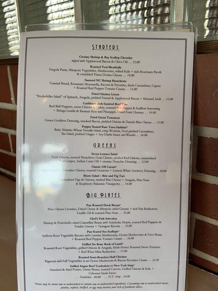 Ocean Boulevard - Kitty Hawk, NC menu_pic