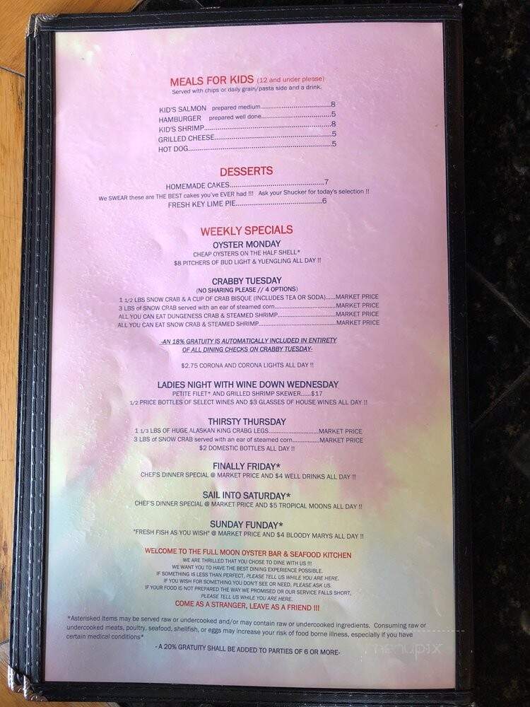Full Moon - Clemmons, NC menu_pic