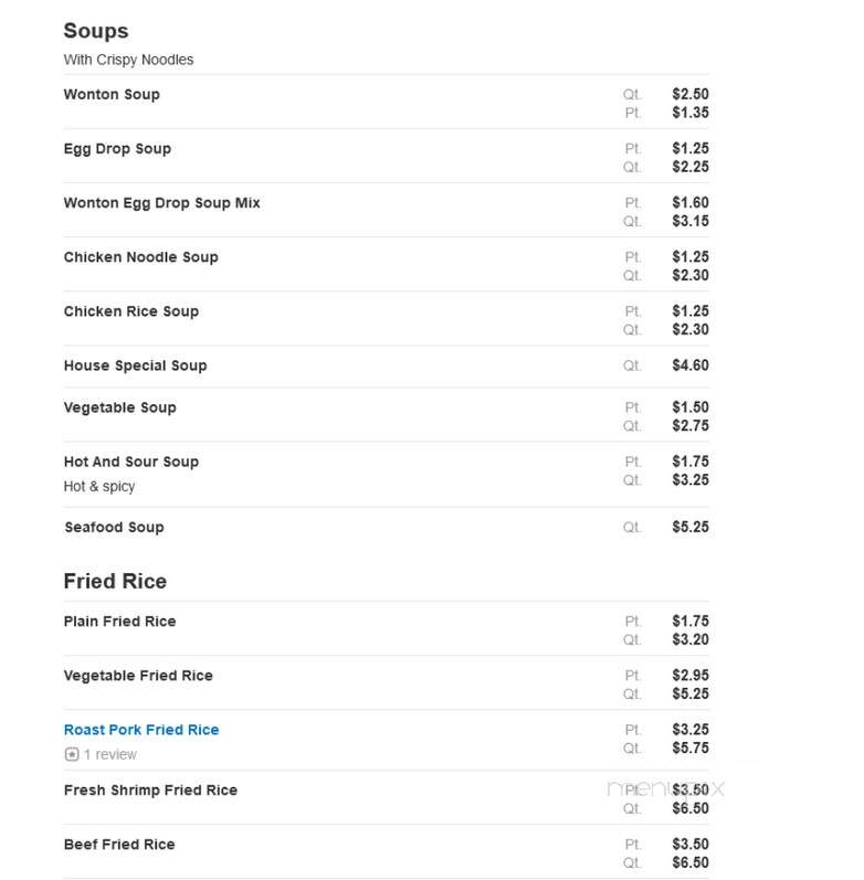 Taste Of China - Creedmoor, NC menu_pic