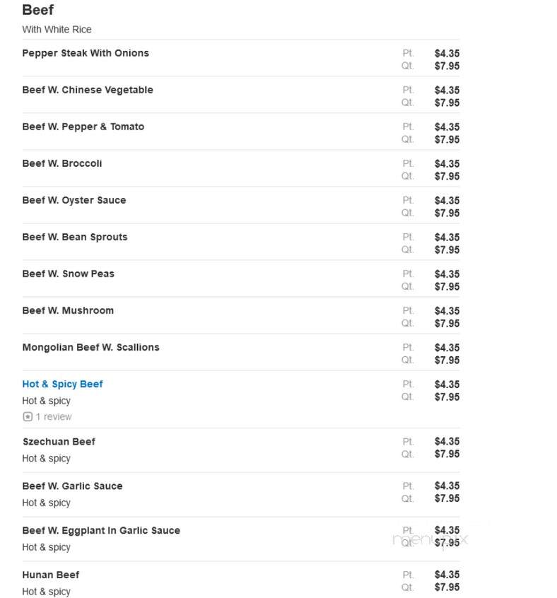 Taste Of China - Creedmoor, NC menu_pic