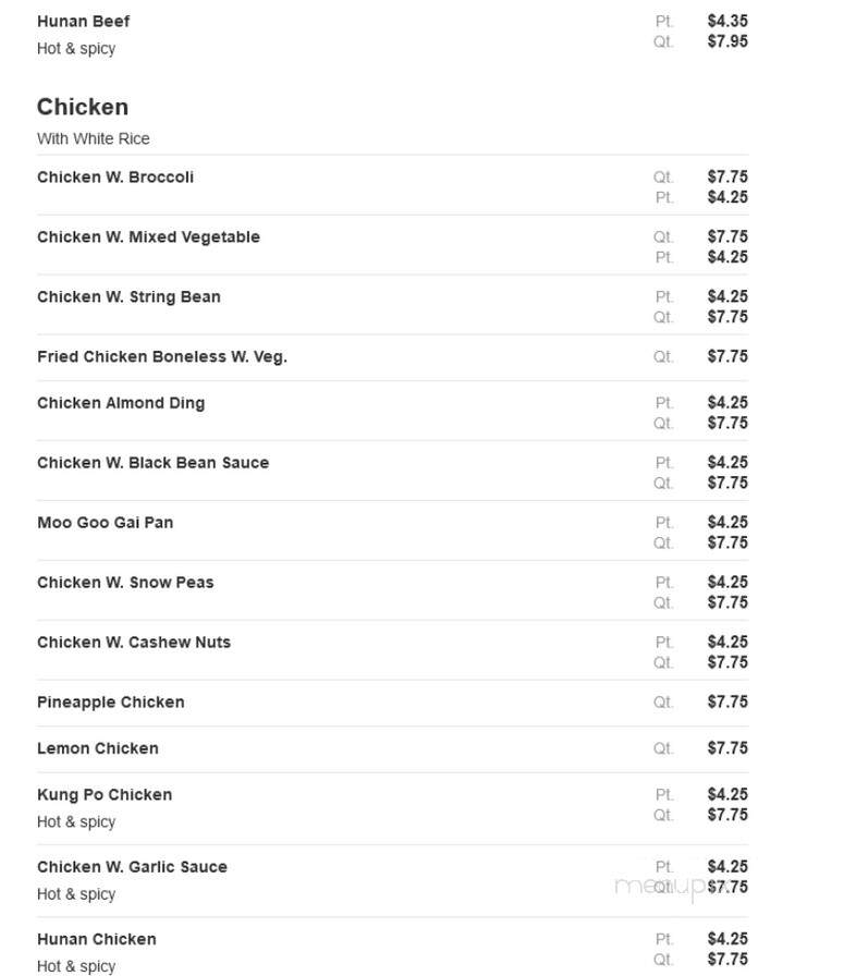 Taste Of China - Creedmoor, NC menu_pic