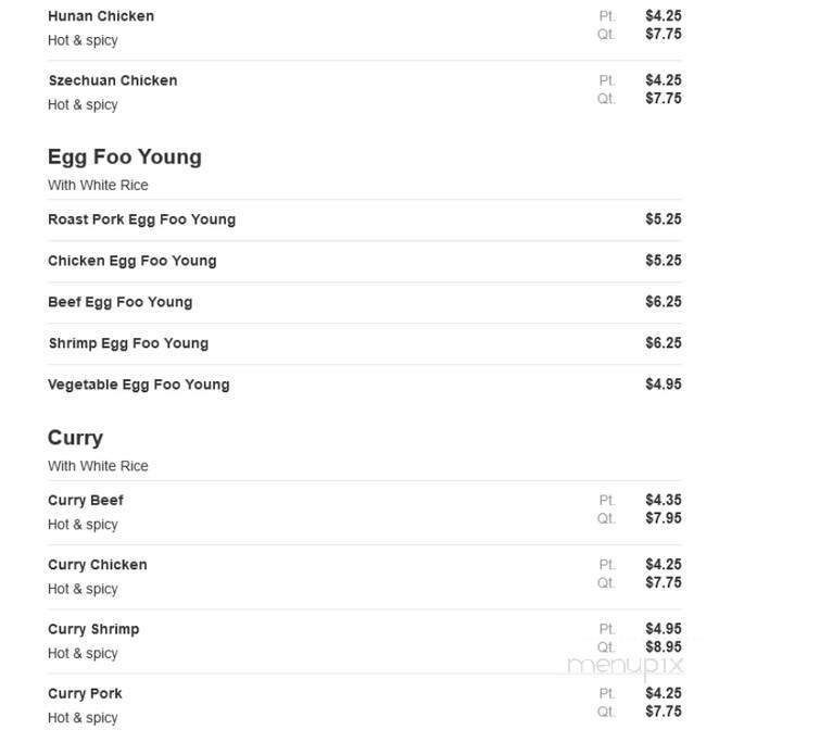 Taste Of China - Creedmoor, NC menu_pic