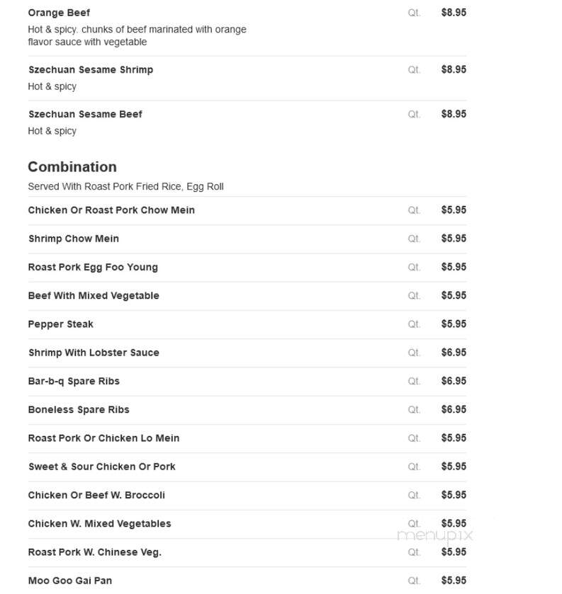 Taste Of China - Creedmoor, NC menu_pic
