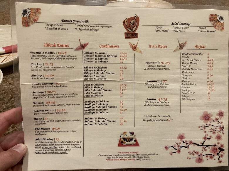 Fire & Sticks Japanese Stkhse - High Point, NC menu_pic
