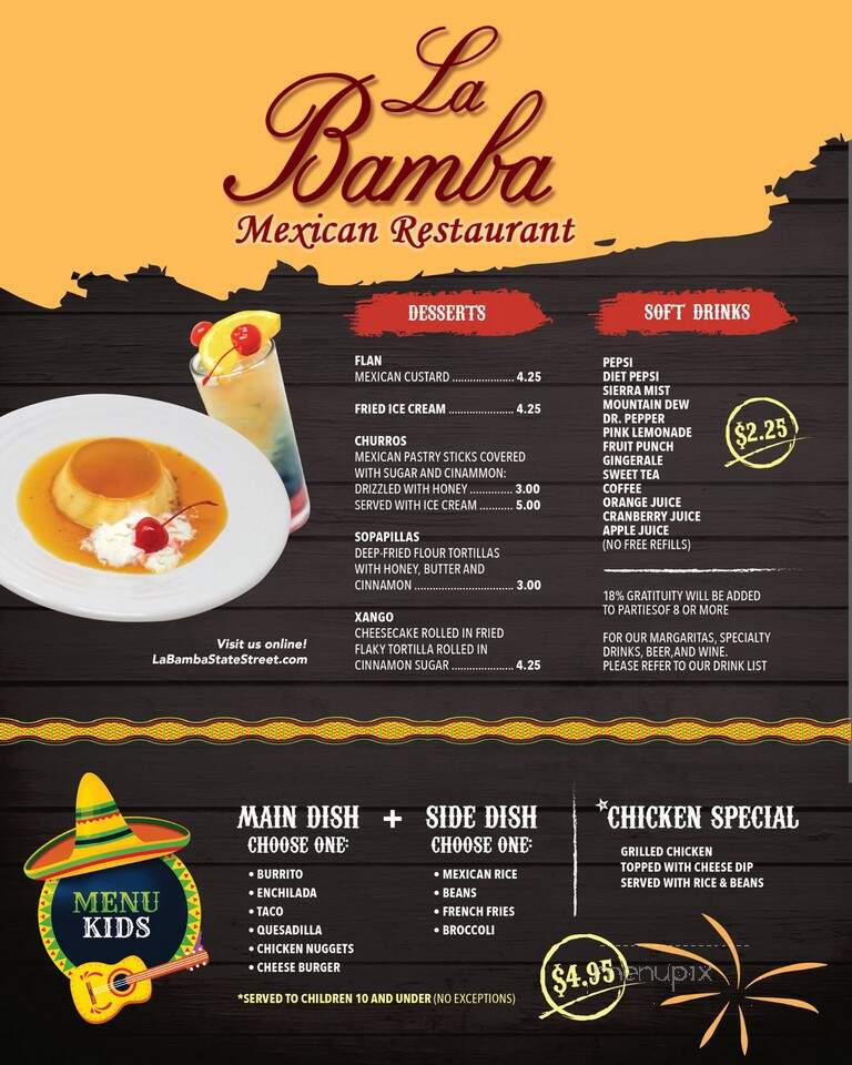 La Bamba - Greensboro, NC menu_pic