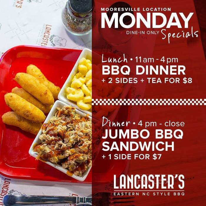 Lancaster's Bbq & Wings - Mooresville, NC menu_pic