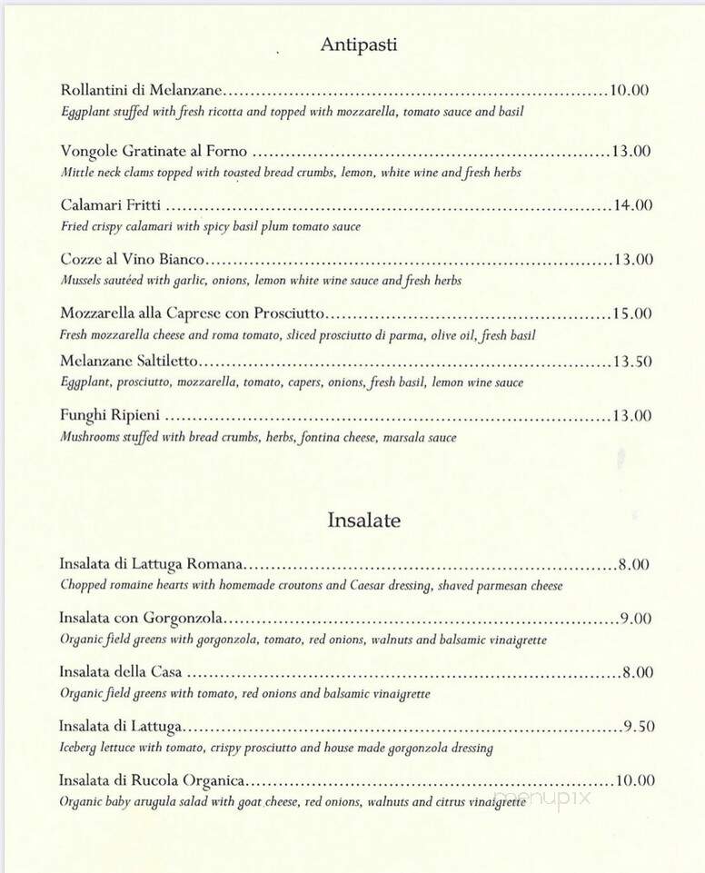 Nina's Ristorante - Raleigh, NC menu_pic