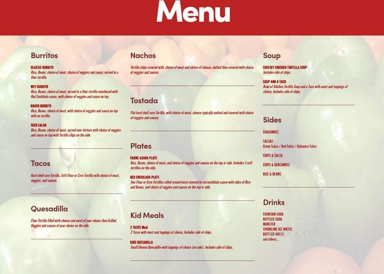 Azteca Mexican - Grafton, ND menu_pic