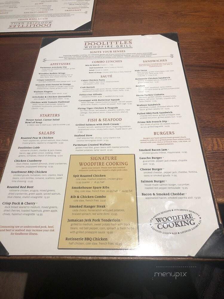 Doolittles Woodfire Grill - Fargo, ND menu_pic