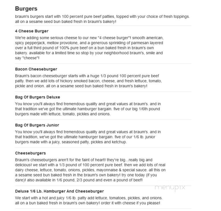 Braum's Ice Cream & Dairy - Guymon, OK menu_pic