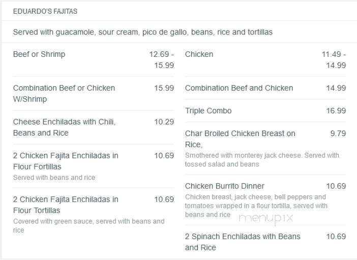 Eduardo's Mexican Restaurant - Duncan, OK menu_pic