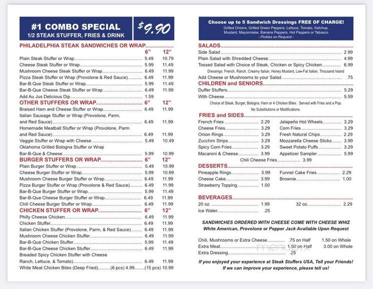 Steak Stuffers USA - Tulsa, OK menu_pic