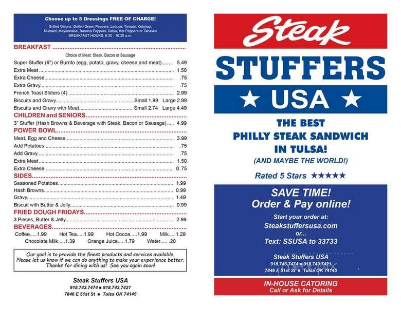 Steak Stuffers USA - Tulsa, OK menu_pic