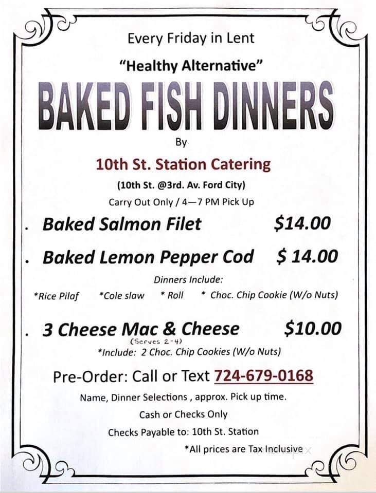 10th Street Station - Ford City, PA menu_pic