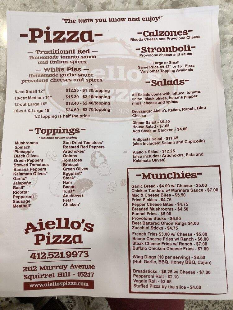 Aiello's Pizza - Pittsburgh, PA