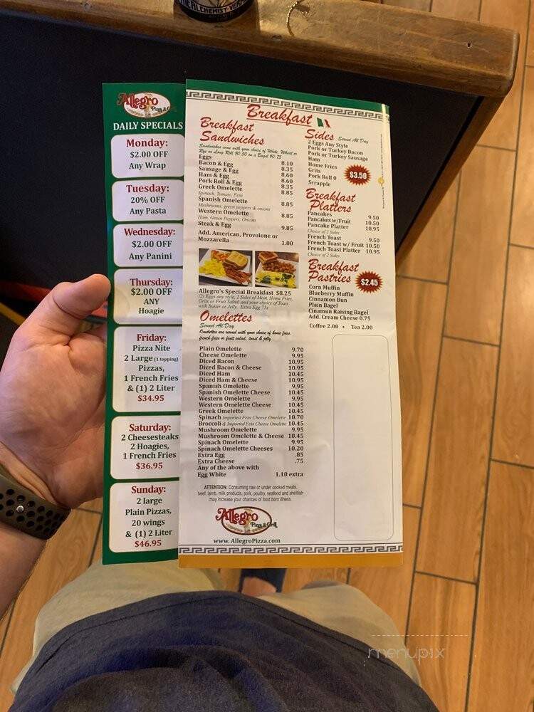 Allegro Pizza Of 40 St - Philadelphia, PA menu_pic