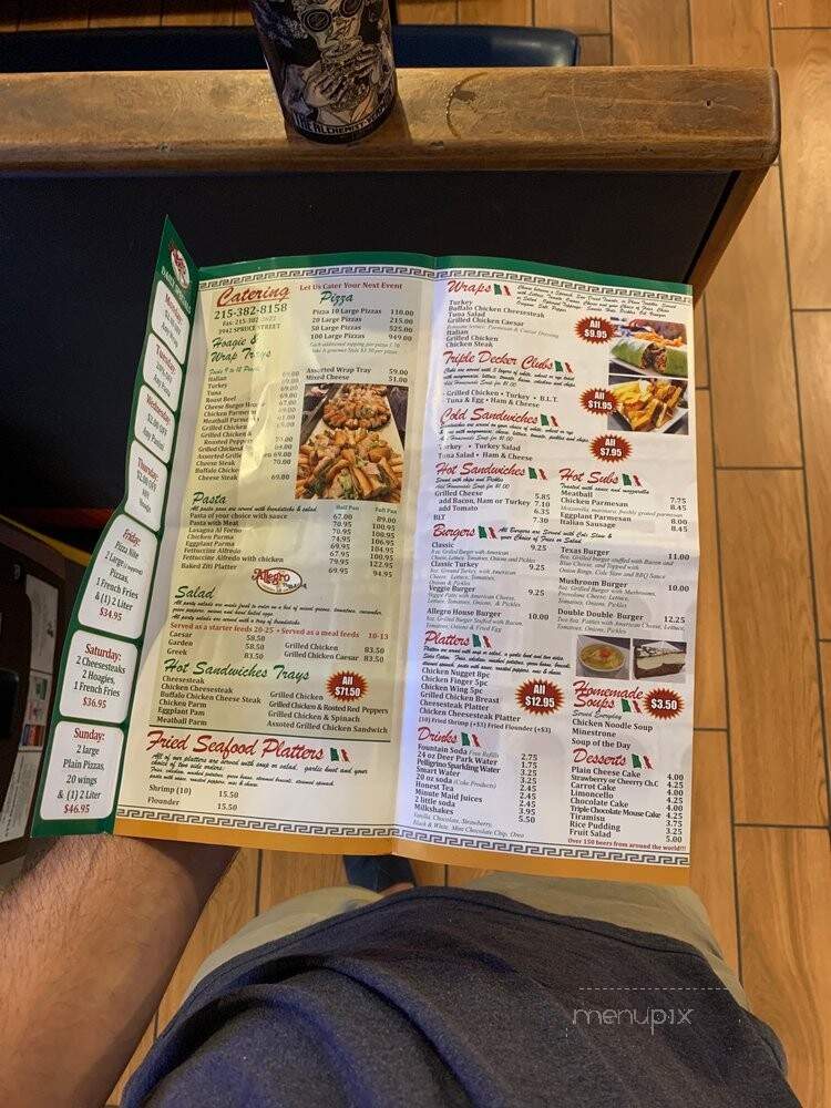 Allegro Pizza Of 40 St - Philadelphia, PA menu_pic