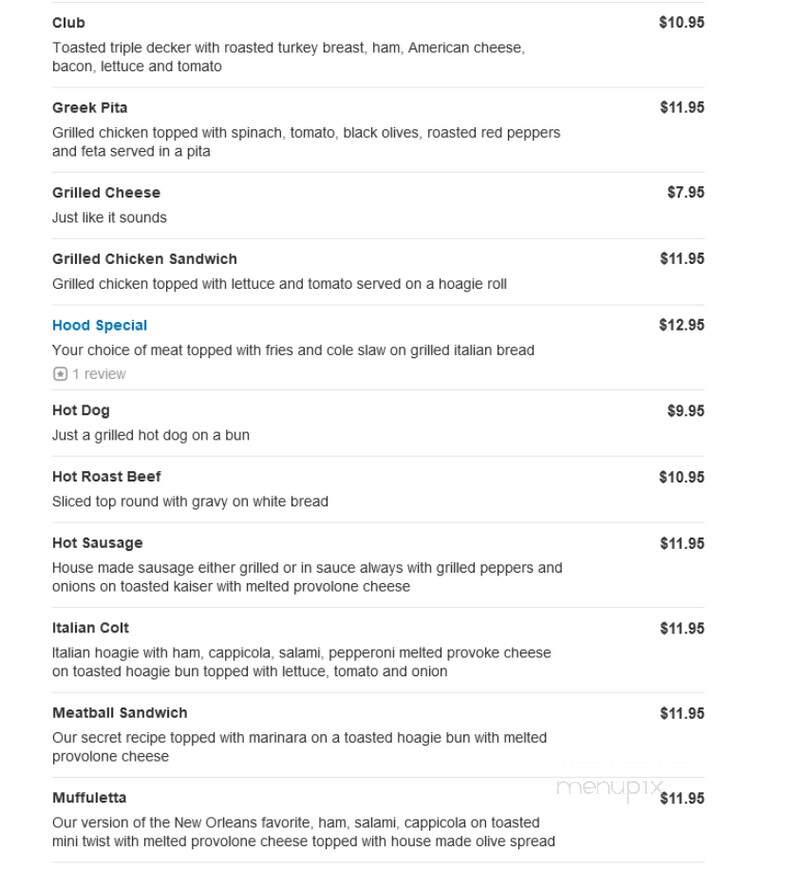 Bronze Hood Lounge - McKees Rocks, PA menu_pic