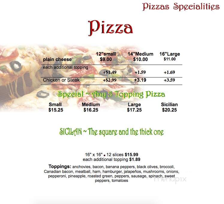 Brother's Pizza - Shippensburg, PA menu_pic