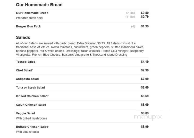Brothers Pizza & Sub - Snow Shoe, PA menu_pic