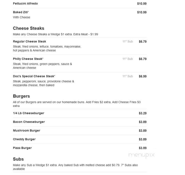 Brothers Pizza & Sub - Snow Shoe, PA menu_pic
