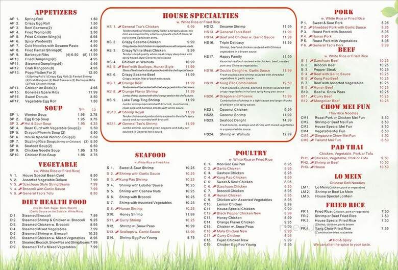 China House - Mount Pleasant, PA menu_pic