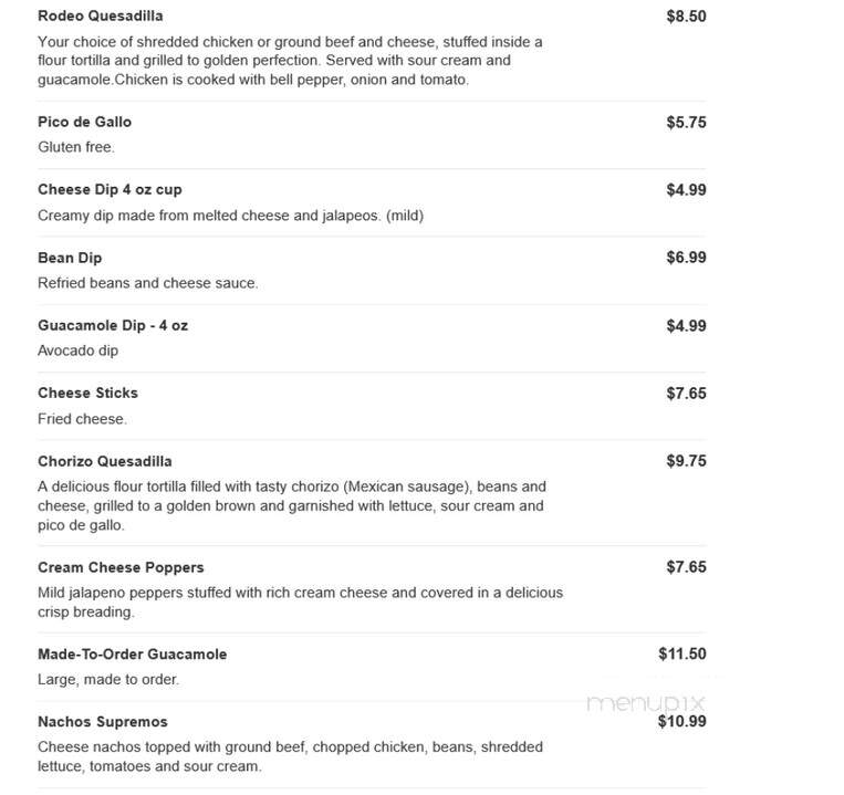 El Rodeo - Hanover, PA menu_pic