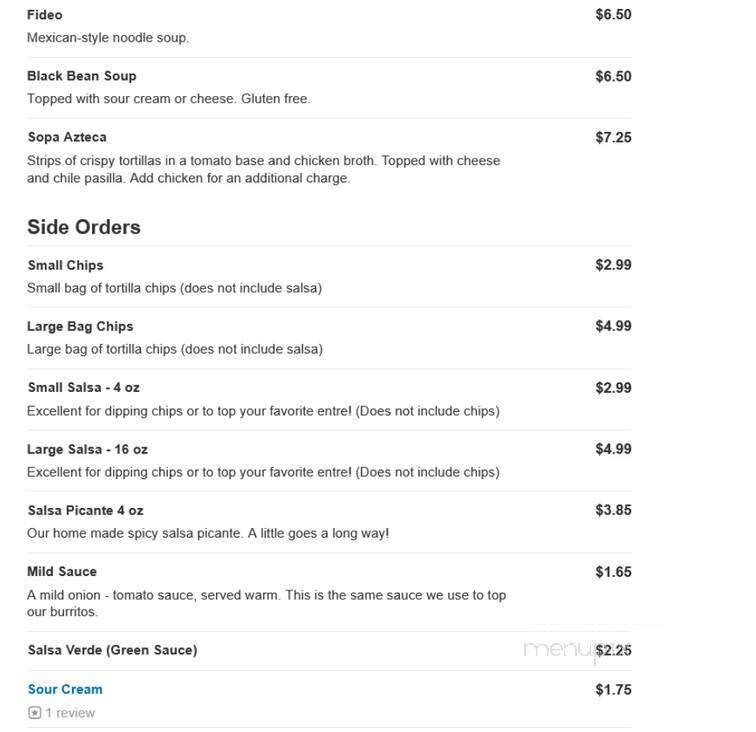 El Rodeo - Hanover, PA menu_pic