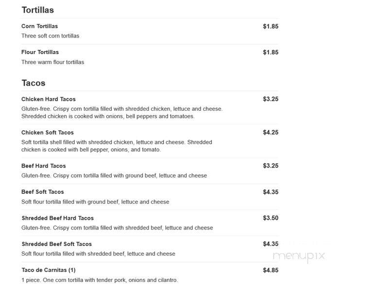 El Rodeo - Hanover, PA menu_pic