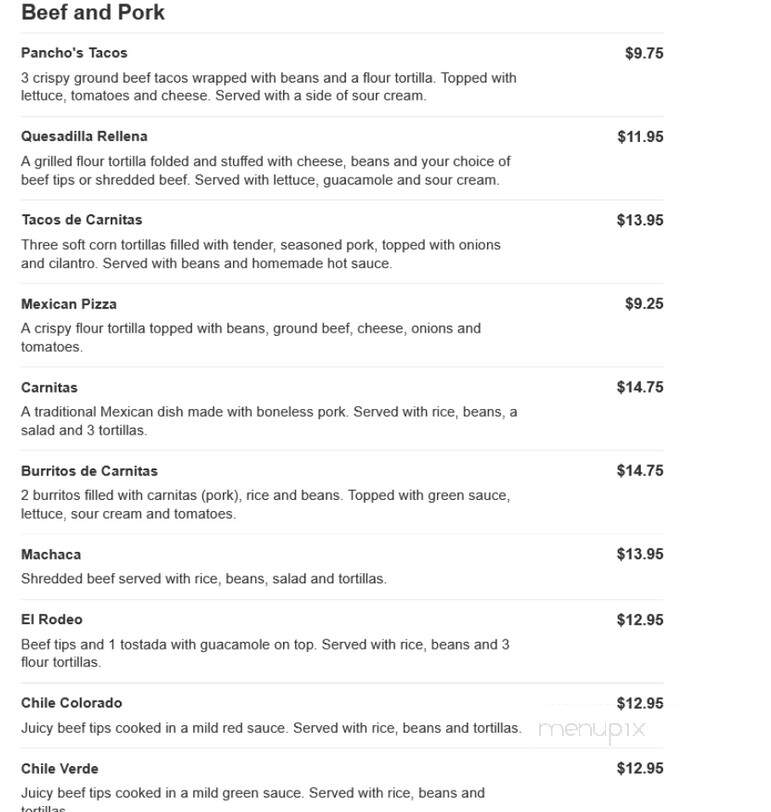 El Rodeo - Hanover, PA menu_pic
