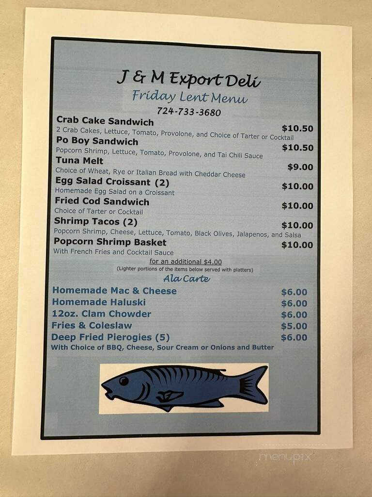 Export Deli - Export, PA menu_pic
