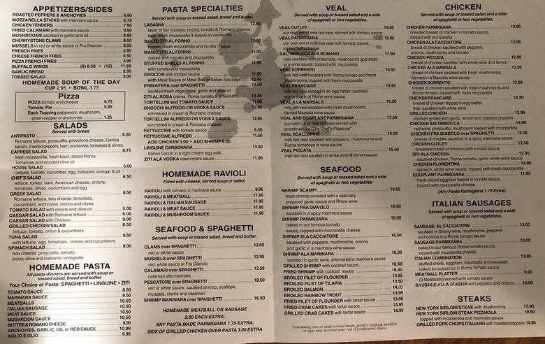 Frank's Spaghetti House - Philadelphia, PA menu_pic