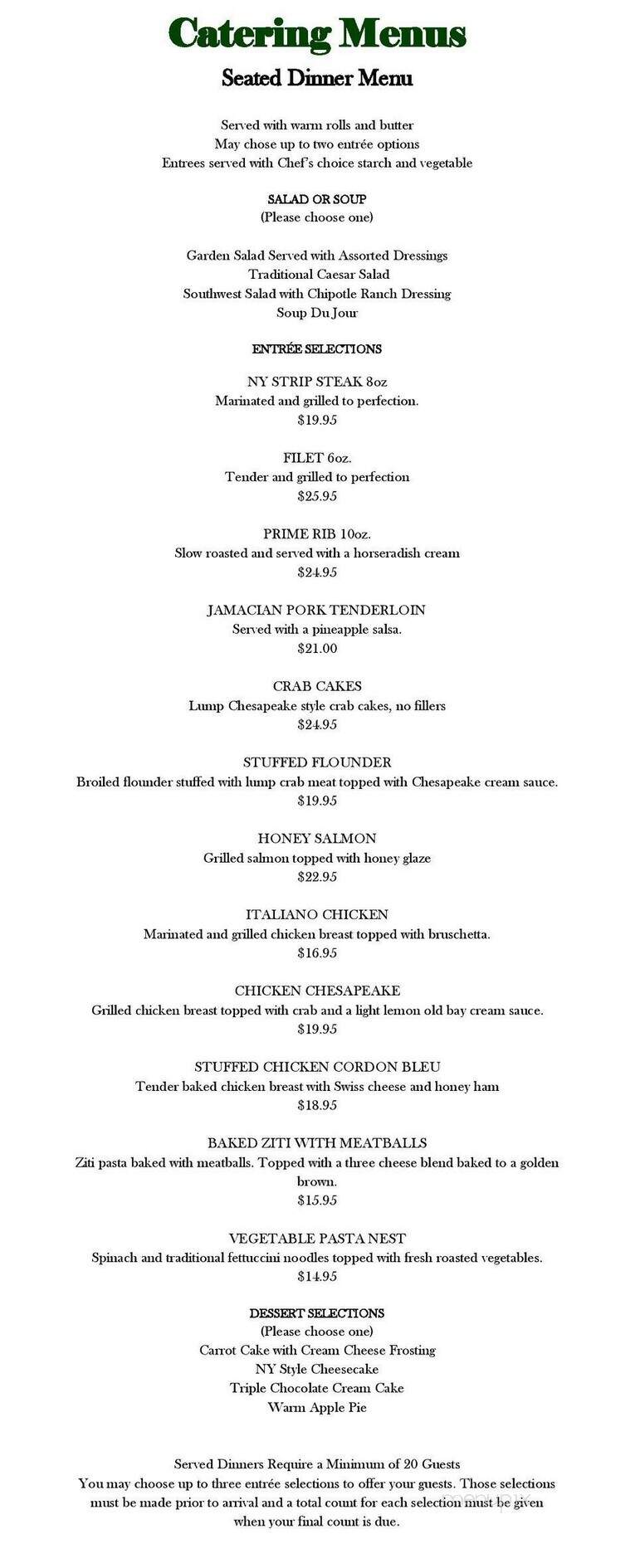 Hogans Restaurant - Etters, PA menu_pic