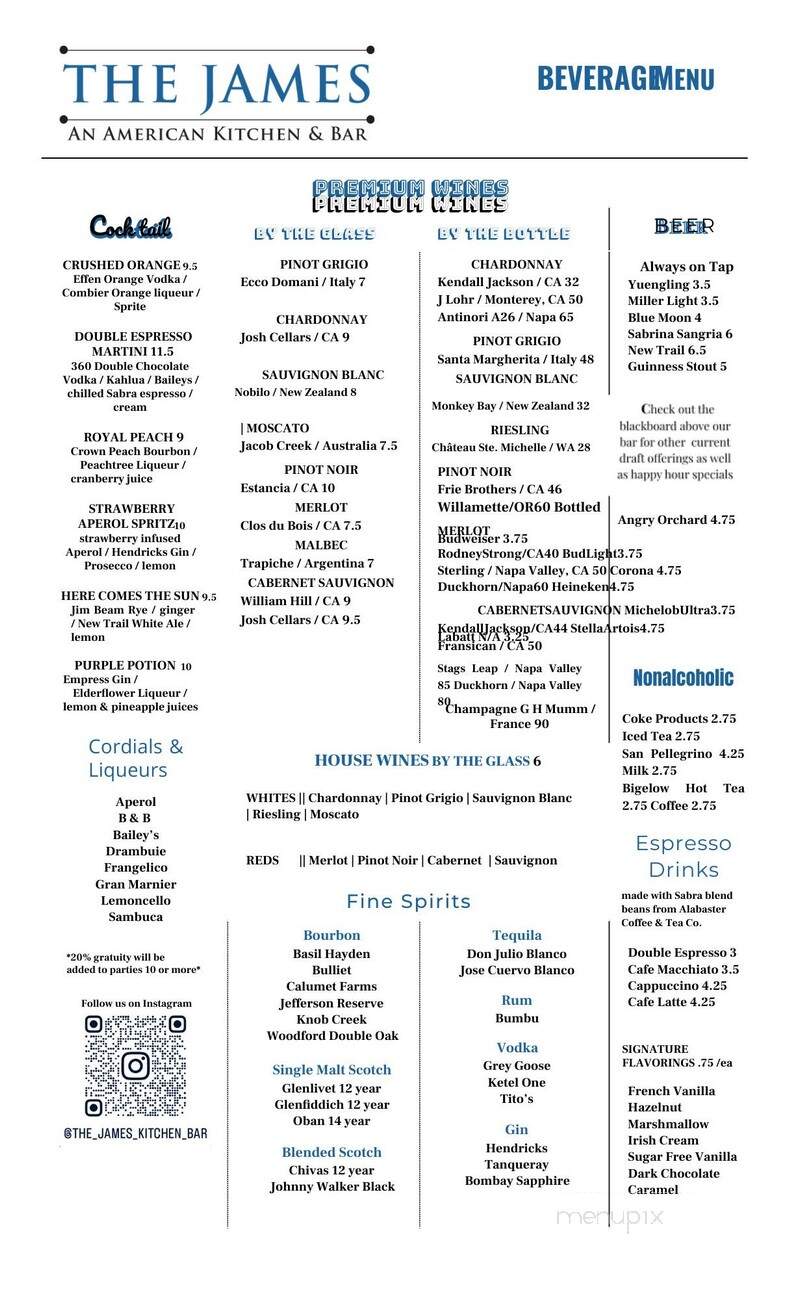 James American Kitchen & Bar - Williamsport, PA menu_pic