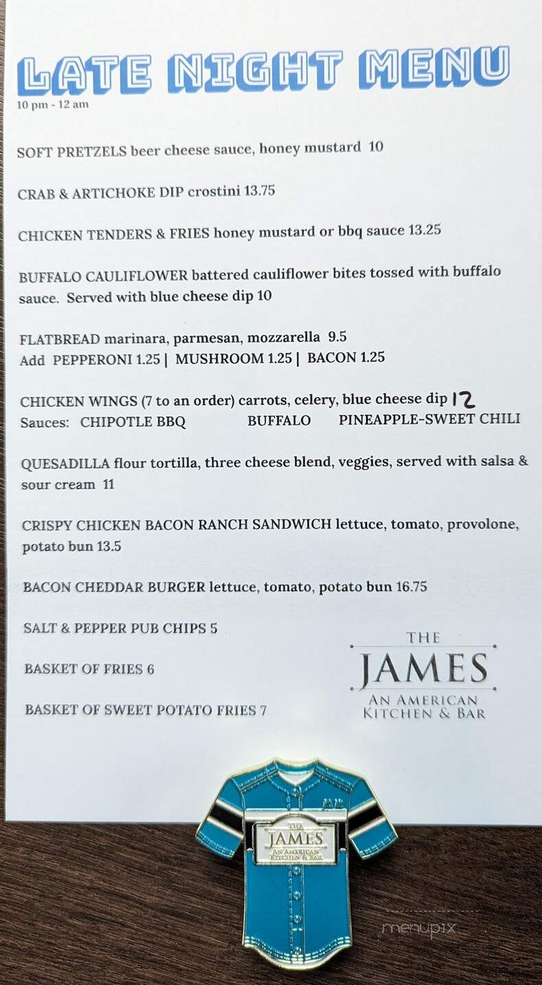James American Kitchen & Bar - Williamsport, PA menu_pic