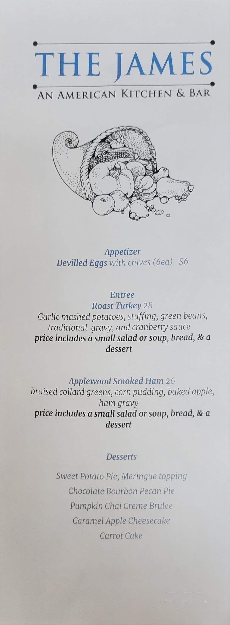 James American Kitchen & Bar - Williamsport, PA menu_pic